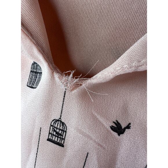 Preowned Flawed Gem  City Streets Birdcage Cold Shoulder Dress Pink Black Size 4 - Picture 8 of 9